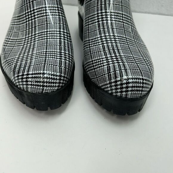 JEFFREY CAMPBELL Platform Lug Houndstooth Chelsea Chunky Heel Boots - Picture 7 of 10